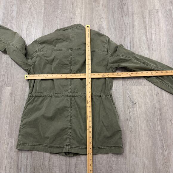 GAP Core Utility Jacket Womens Small Olive Green Babytwed Full Zip Army Military - Picture 8 of 9